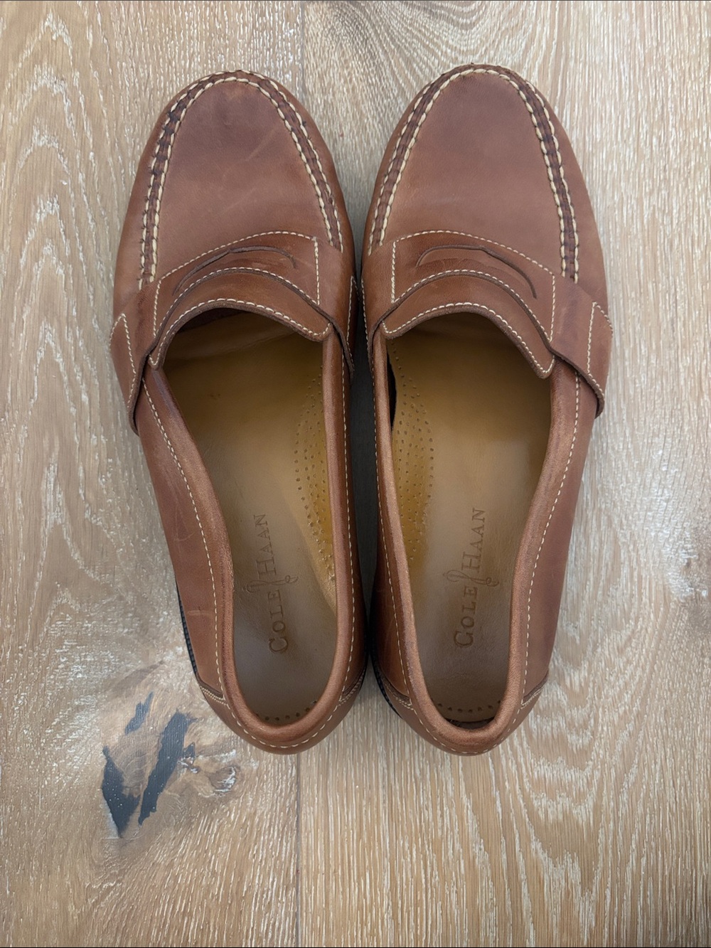 Cole Haan Tan Leather Penny Loafers
